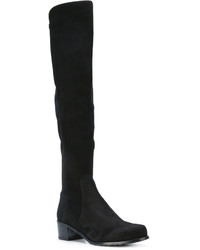 schwarze Wildlederstiefel von Stuart Weitzman