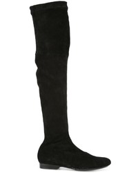 schwarze Wildlederstiefel von Robert Clergerie