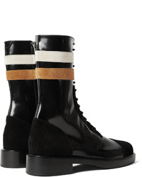 schwarze Wildlederstiefel von Raf Simons