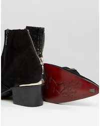 schwarze Wildlederstiefel von Jeffery West