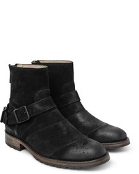 schwarze Wildlederstiefel von Belstaff