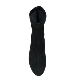 schwarze Wildlederstiefel von Robert Clergerie