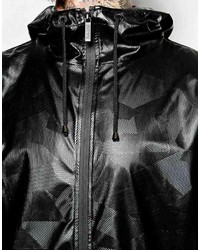 schwarze Windjacke von Rains