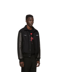 schwarze Wollbomberjacke von Noah NYC