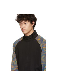 schwarze Wollbomberjacke von ADIDAS X MISSONI