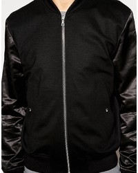 schwarze Wollbomberjacke von Paul Smith