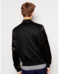 schwarze Wollbomberjacke von Paul Smith