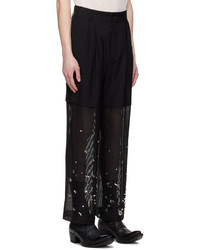 schwarze Wollchinohose von Feng Chen Wang