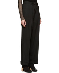 schwarze Wollhose von MM6 MAISON MARGIELA