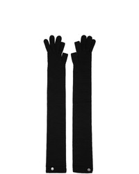 schwarze Wolllange handschuhe
