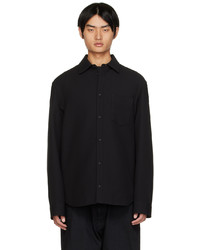 schwarze Wollshirtjacke von Balenciaga
