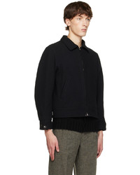 schwarze Wollshirtjacke von Taiga Takahashi