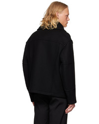 schwarze Wollshirtjacke von Versace
