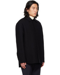 schwarze Wollshirtjacke von Jil Sander