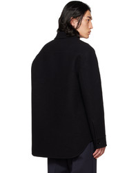 schwarze Wollshirtjacke von Jil Sander