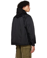 schwarze Wollshirtjacke von Sacai