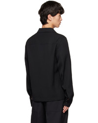 schwarze Wollshirtjacke von Jil Sander