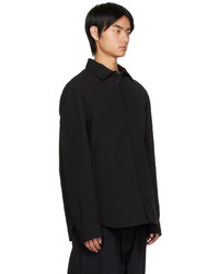 schwarze Wollshirtjacke von Balenciaga