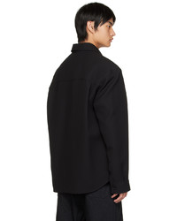 schwarze Wollshirtjacke von Balenciaga