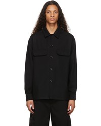 schwarze Wollshirtjacke von Lemaire