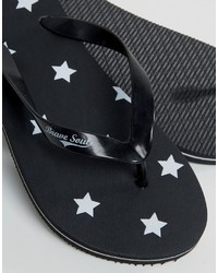 schwarze Zehensandalen von Brave Soul