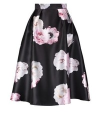 schwarzer A-Linienrock mit Blumenmuster von Dorothy Perkins