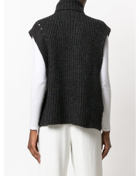 schwarzer ärmelloser Rollkragenpullover von Etoile Isabel Marant