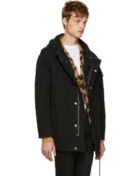 schwarzer Baumwollparka von Saint Laurent