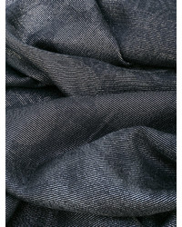 schwarzer bedruckter Baumwollschal von Philipp Plein