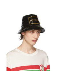 schwarzer bedruckter Fischerhut von Gucci