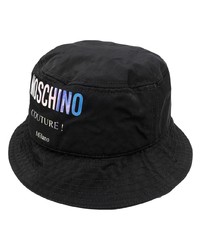 schwarzer bedruckter Fischerhut von Moschino