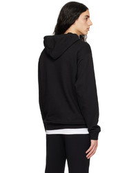 schwarzer bedruckter Fleece-Pullover mit einem Kapuze von Anna Sui