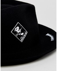 schwarzer bedruckter Hut von Asos