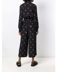 schwarzer bedruckter Jumpsuit von McQ Alexander McQueen