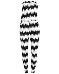 schwarzer bedruckter Jumpsuit von Ichi