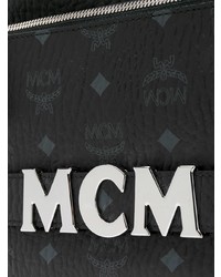 schwarzer bedruckter Leder Rucksack von MCM