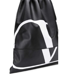 schwarzer bedruckter Leder Rucksack von Valentino