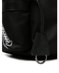 schwarzer bedruckter Leder Rucksack von Moschino