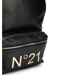 schwarzer bedruckter Leder Rucksack von N°21