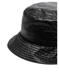 schwarzer bedruckter Lederfischerhut von Moschino