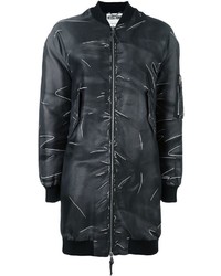 schwarzer bedruckter Mantel von Moschino