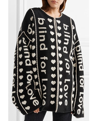schwarzer bedruckter Mantel von Gucci