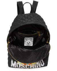 schwarzer bedruckter Nylon Rucksack von Moschino