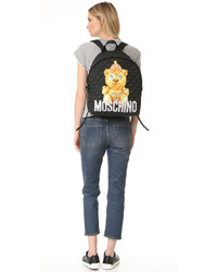 schwarzer bedruckter Nylon Rucksack von Moschino