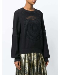 schwarzer bedruckter Oversize Pullover von Chloé