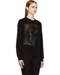 schwarzer bedruckter Oversize Pullover von Versus