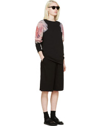 schwarzer bedruckter Oversize Pullover von Marcelo Burlon County of Milan