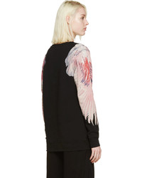 schwarzer bedruckter Oversize Pullover von Marcelo Burlon County of Milan