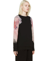 schwarzer bedruckter Oversize Pullover von Marcelo Burlon County of Milan