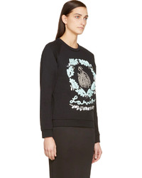 schwarzer bedruckter Oversize Pullover von Lanvin